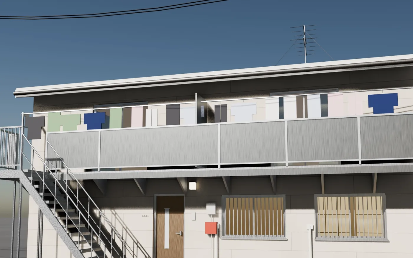 Coursive d'apaato avec linge qui sèche