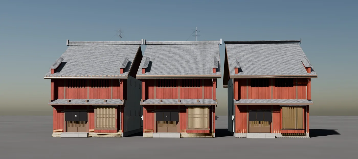 Trois niveaux de détail de la même maison