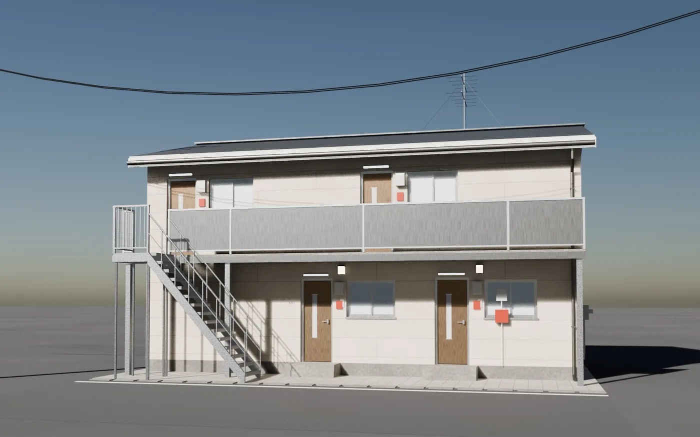 Apaato de Tokyo avec escalier d'acier