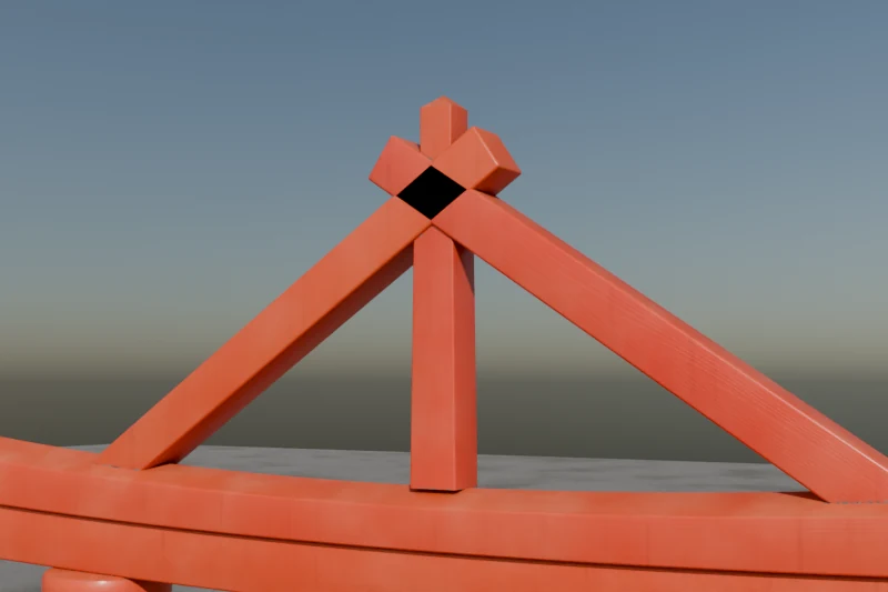 Sannō ridge with crossed rafters