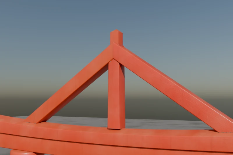 Sannō ridge with mitred rafters