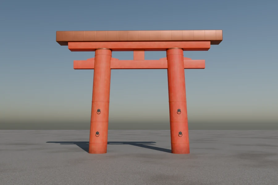 Kasuga torii with proportions measured on photos