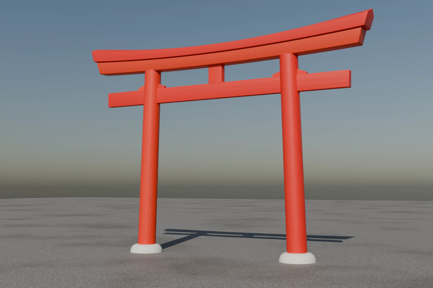 A new vermilion torii on gravel